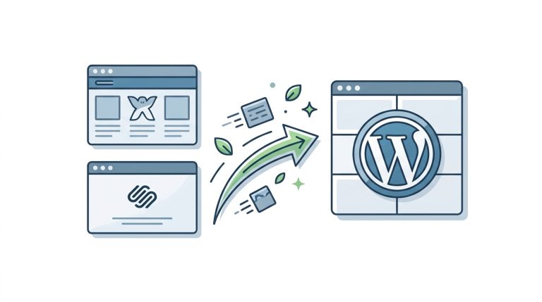 An illustration of websites migrating to a WordPress platform